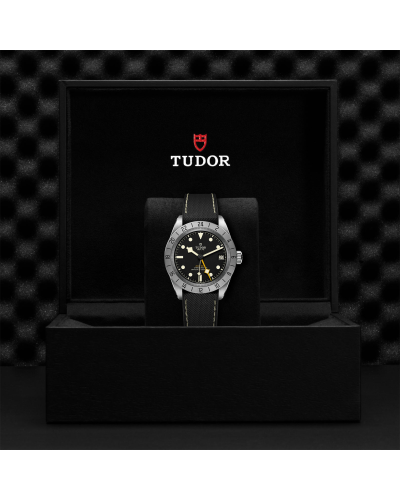 Tudor Black Bay Pro 39 mm steel case, Hybrid rubber and leather strap (watches)